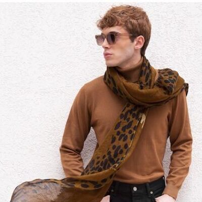 TIGRE khaki scarf for men