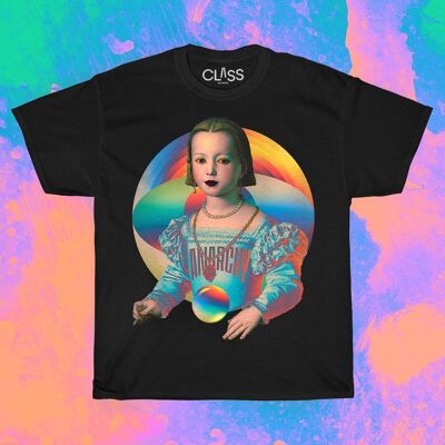 T-shirt grafica unisex ANARCHY, 100% cotone Queer Renaissance Art, abbigliamento Pride con estetica surreale.