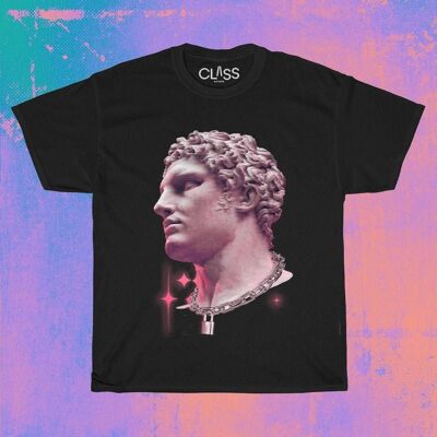 ARES Graphic Pride T-Shirt in grey and pink, Queer Art, LGBTQ discreet, Vaporwave Gay Clothes, Alternative Clothing, Homoerotica
