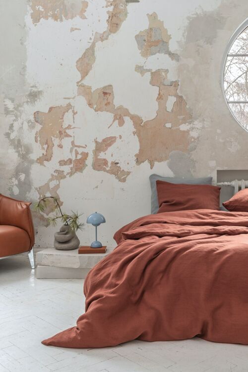 Linen bedding set / Terracotta
