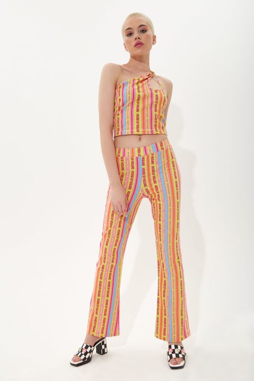 HOUSE OF HOLLAND MULTICOLOUR STRIPED JERSEY TROUSERS
