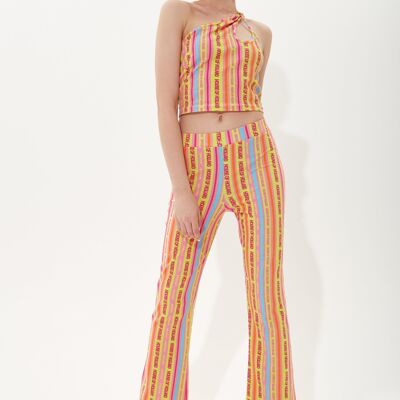 HOUSE OF HOLLAND PANTALONES DE JERSEY A RAYAS MULTICOLOR