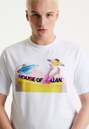 House of Holland T-shirt imprimé planète unisexe 4