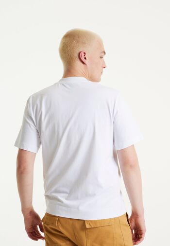 House of Holland - T-shirt unisexe blanc imprimé par transfert découpé au laser avec métallisé et fluo 5