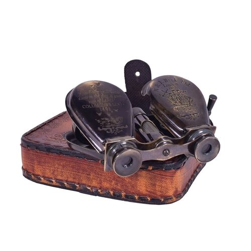 Folding Victorian Binoculars in Leather Case