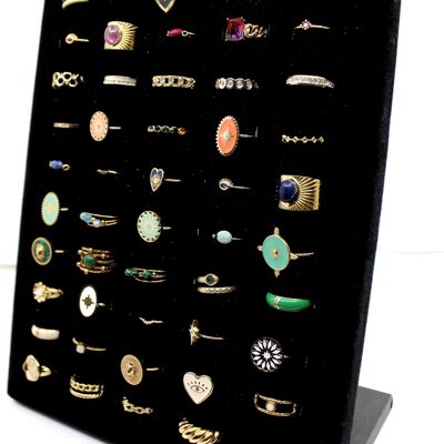 Kit superventas de 50 anillos navideños multicolores de acero inoxidable