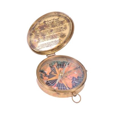Bussola meridiana tascabile nautica in ottone