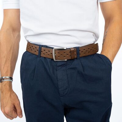 OMER taupe men's belt