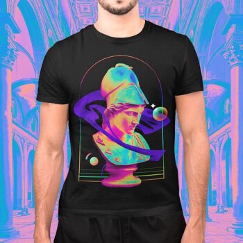 ATHENA - T-shirt graphique unisexe aux couleurs vives, coton épais, vêtements de fierté, mythologie grecque, histoire de l'art queer, LGBTQ subtil, conception Vaporwave 2