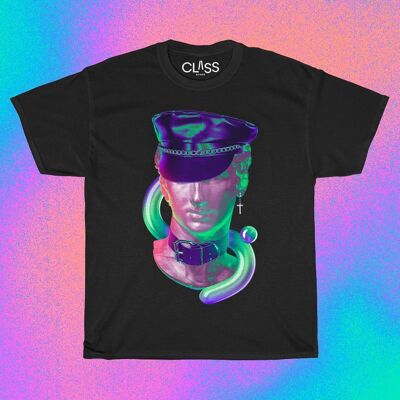 CAESAR - T-shirt en coton queer avec statue classique à la mode, tee-shirt graphique 100% coton, tenue Kink Pride, vêtements gay sexy, vêtements fétichistes décontractés