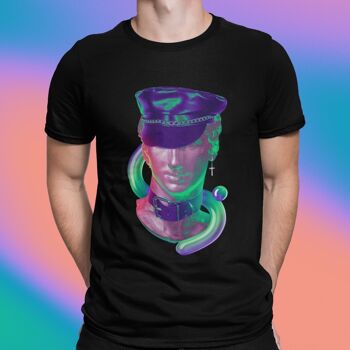 CAESAR - T-shirt en coton queer avec statue classique à la mode, tee-shirt graphique 100% coton, tenue Kink Pride, vêtements gay sexy, vêtements fétichistes décontractés 2
