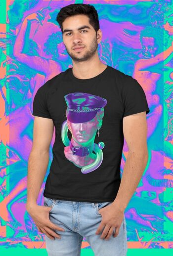 CAESAR - T-shirt en coton queer avec statue classique à la mode, tee-shirt graphique 100% coton, tenue Kink Pride, vêtements gay sexy, vêtements fétichistes décontractés 5