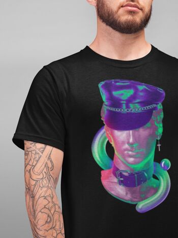 CAESAR - T-shirt en coton queer avec statue classique à la mode, tee-shirt graphique 100% coton, tenue Kink Pride, vêtements gay sexy, vêtements fétichistes décontractés 6