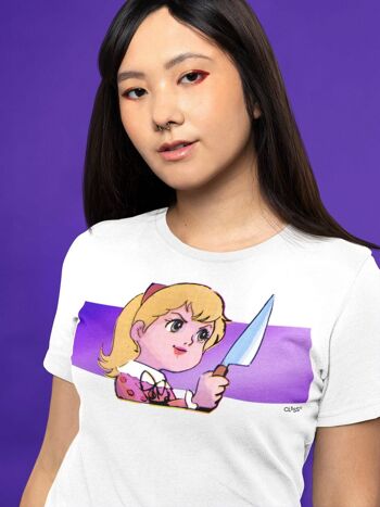 CHOISISSEZ LA VIOLENCE - T-shirt graphique unisexe, Anime Cutie avec un couteau, Queer Girlboss Fashion, LGBTQ Pride, Funny gay gifts, Kawaii esthétique 2