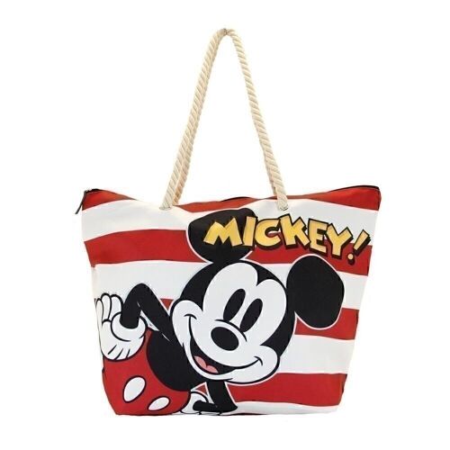 Disney Mickey Mouse Beach Stripes-Bolsa de Playa Soleil, Rojo