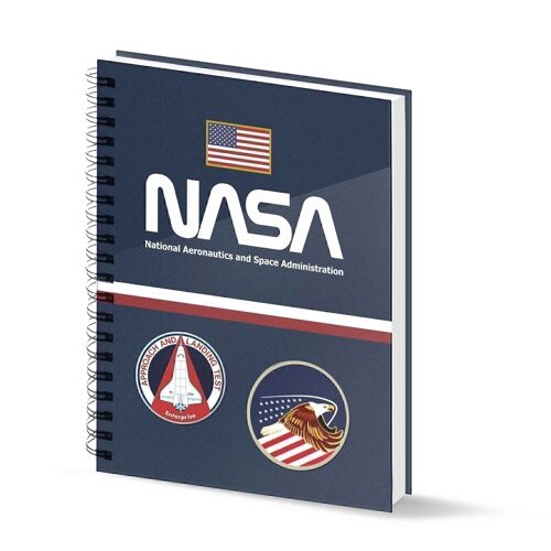 NASA Infinity-Cuaderno A5 Papel Cuadriculado, Azul