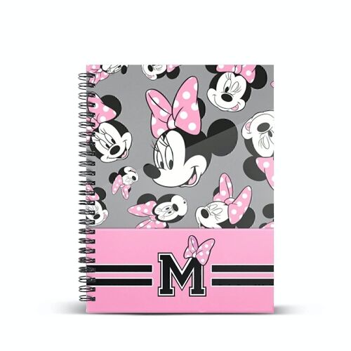 Disney Minnie Mouse Ribbons-Cuaderno A5 Papel Cuadriculado, Gris