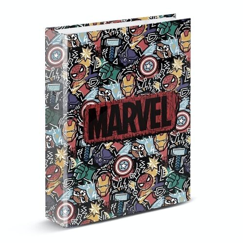 Marvel Los Vengadores Fun-Carpeta 4 Anillas, Negro