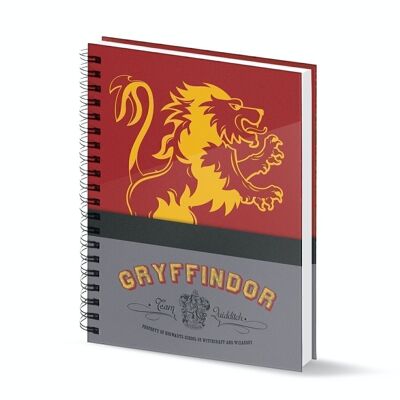 Harry Potter Grifondoro-Taccuino A4 Carta millimetrata, rosso