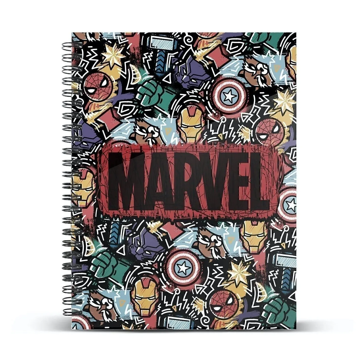 Achat Marvel The Avengers Fun-Notebook Papier quadrillé A4 Noir en gros