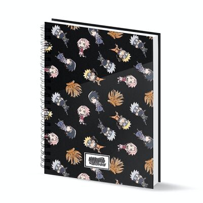 Naruto Wind-Cuaderno A4 Papel Cuadriculado, Negro