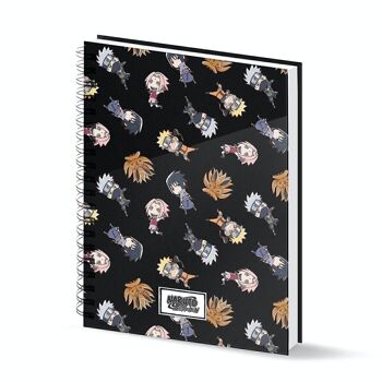 Naruto Wind-Notebook A4 Papier millimétré, Noir