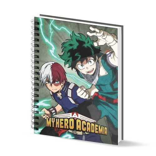 My Hero Academia Battle-Cuaderno A4 Papel Cuadriculado, Verde Militar