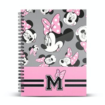 Disney Minnie Mouse Ribbons-carnet A4 papier quadrillé, gris