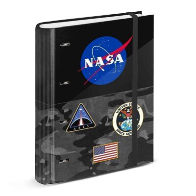 NASA Camo-Carpesano 4 Anillas Papel Cuadriculado, Gris
