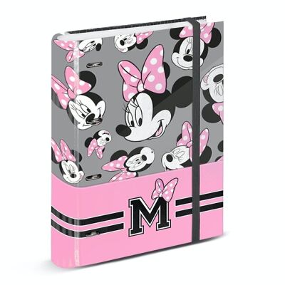 Disney Minnie Mouse Ribbons-Carpesano 4 anneaux papier quadrillé, gris