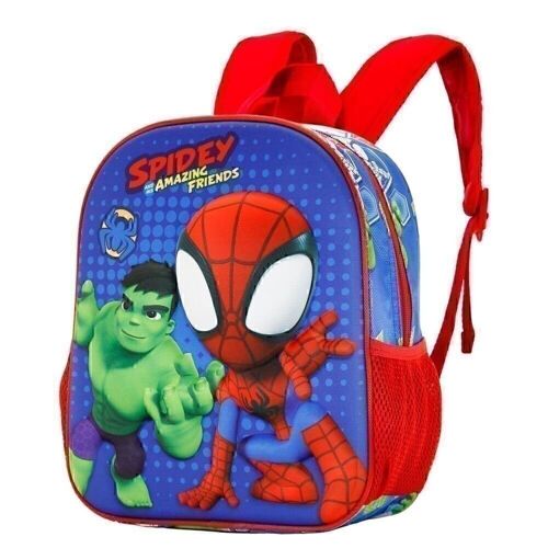 Marvel Spiderman Circles-Mochila 3D Pequeña, Azul