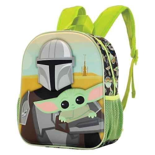 Star Wars The Mandalorian Eyes-Mochila 3D Pequeña, Azul