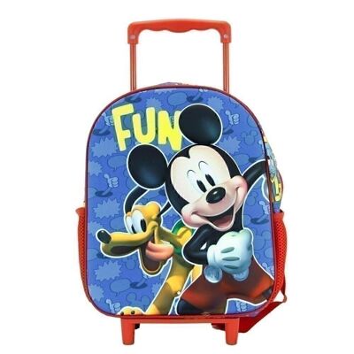 Disney Mickey Mouse Fun-3D Backpack with Small Wheels, Multicolor