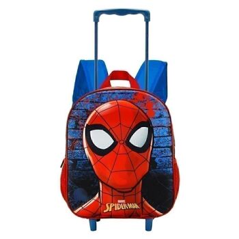 Marvel Spiderman Badoom-3D Sac à dos avec petites roulettes Rouge 2