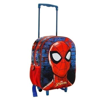 Marvel Spiderman Badoom-3D Sac à dos avec petites roulettes Rouge 3