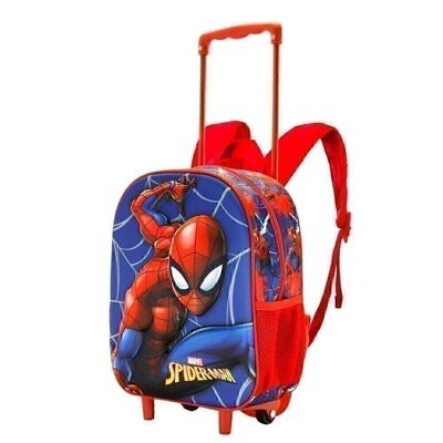 Marvel Spiderman Motions-Small 3D Backpack with Wheels, Red