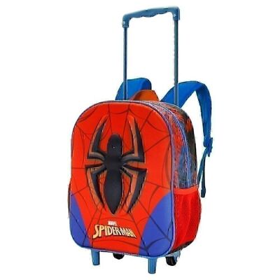 Zaino Marvel Spiderman Spider-3D con ruote piccole, rosso
