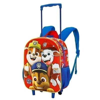 Paw Patrol Guys-3D Backpack with Wheels Small, Red