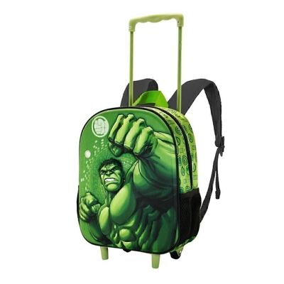 Marvel Hulk Fist-3D Backpack with Wheels Small, Green