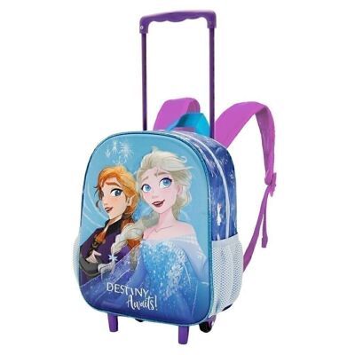 Disney Frozen 2 Destiny-Small 3D Backpack with Wheels, Blue