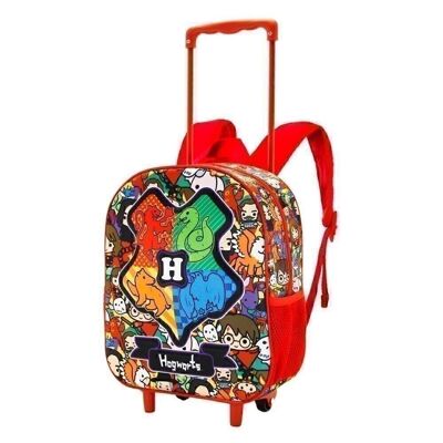 Harry Potter All Together Now-3D Small Wheeled Backpack, Red