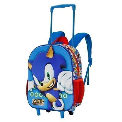 Sega-Sonic Fast-3D Backpack with Wheels Small, Blue