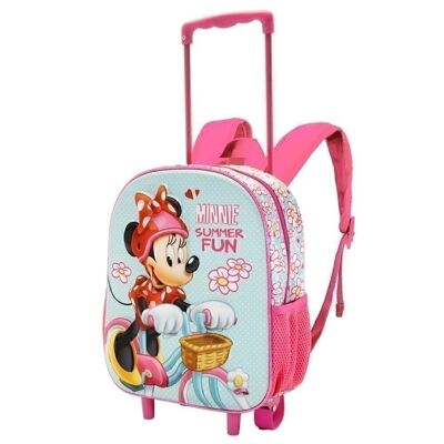 Disney Minnie Mouse Bike-3D Backpack with Small Wheels, Blue