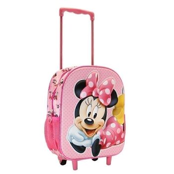 Disney Minnie Mouse Lying-3D Sac à dos avec petites roulettes Rose 3