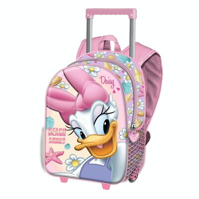 Disney Daisy Beach-Small 3D Backpack with Wheels, Pink