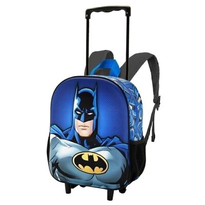 DC Comics Batman Soldier-3D Backpack with Small Wheels, Blue