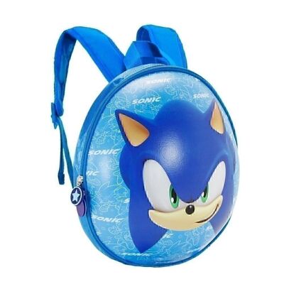 Sega-Sonic Face-Backpack Eggy, blu