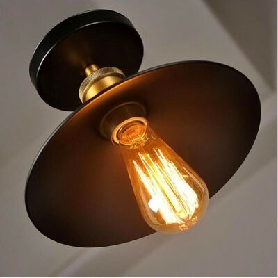 Lampe d'éclairage d'abat-jour de plafond de décoration de montage affleurant industriel rétro vintage ~ 2331