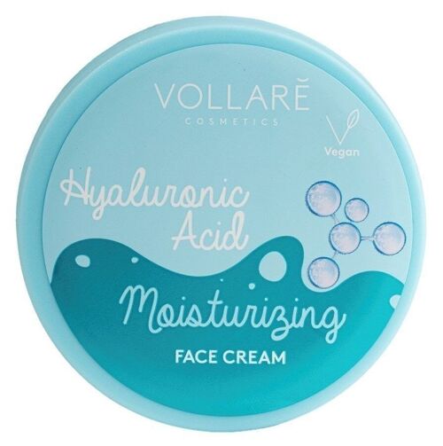 Crème visage hydratante à l'acide hyaluronique - 50 ml - VOLLARE Cosmetics