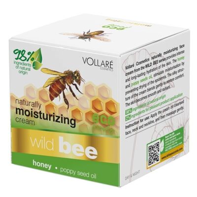 Gesichtsbehandlung mit intensiver Feuchtigkeit - Honig und Mohn - Wildbiene - VOLLARE - 50 ml